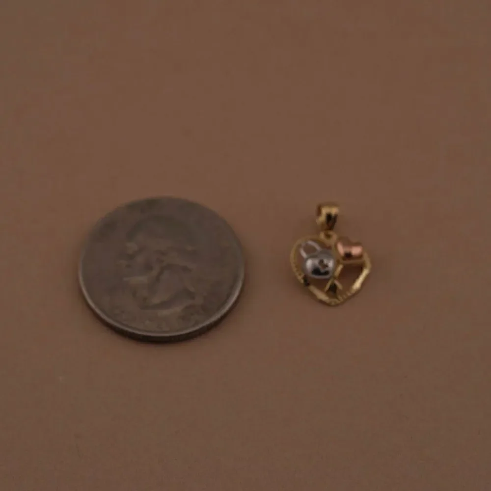 14k Solid Gold Heart Pendant | Key & Lock Charm | Birthday Gift | Love Jewelry |